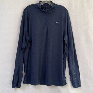 Paradox Merino Blend Mens XL Blue Wool Base Layer‎ Zip Gorpcore Dri Release